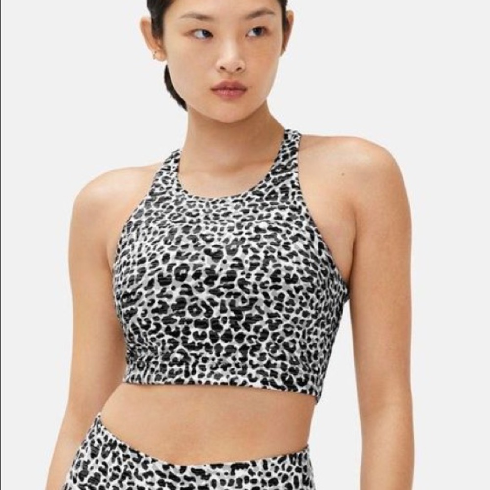 Outdoor Voices Snow Leopard Techsweat Move Free Crop Top XL